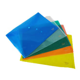 No. 200 My Clear Bag - Single Pocket Button Bag (Pack Of 12 - Multi Colour) Size : 37cm X 25.5cm